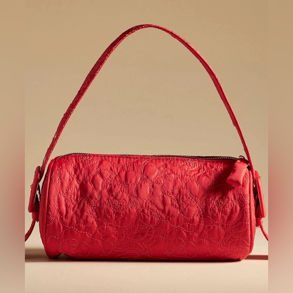 Anthropologie Red Quilted Shoulder Bag - Picture 5 of 9